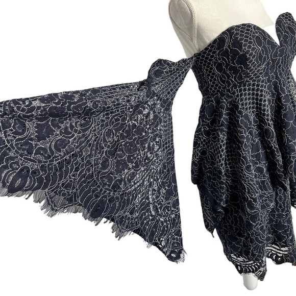 Shona Joy Navy Lace Bustier Dress Size 4 - Picture 9 of 16